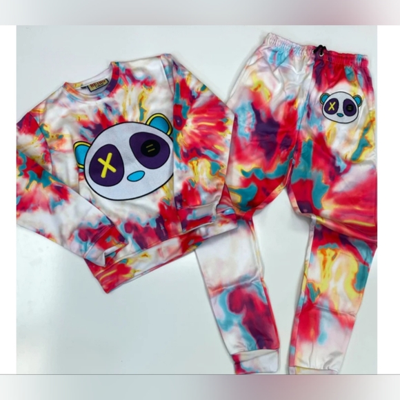 Retro Label Max Panda Tie Dye Watermark Sweatsuit - Picture 1 of 11